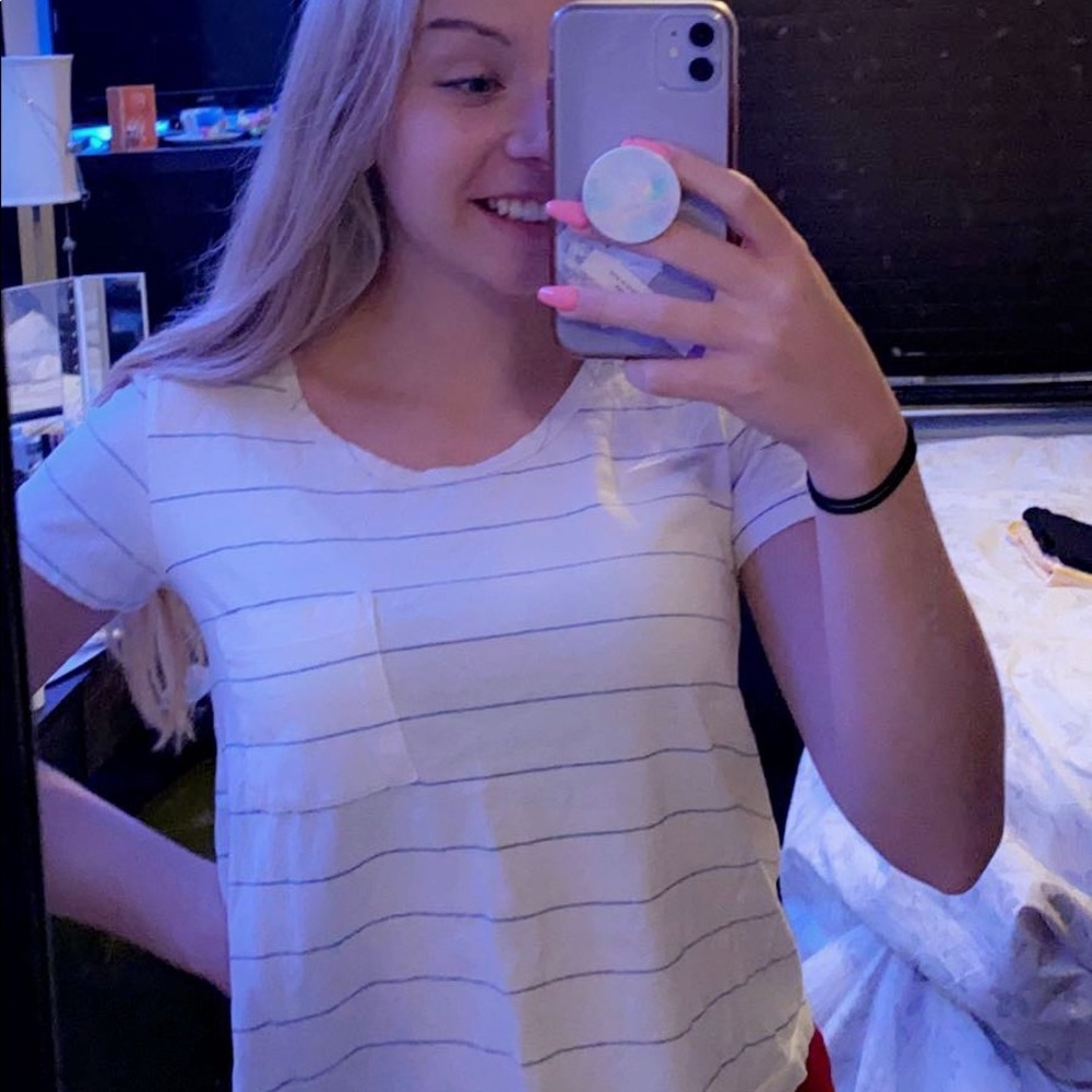 Simple white and blue Zara t-shirt